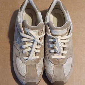 Women's tan Timberland sneakers